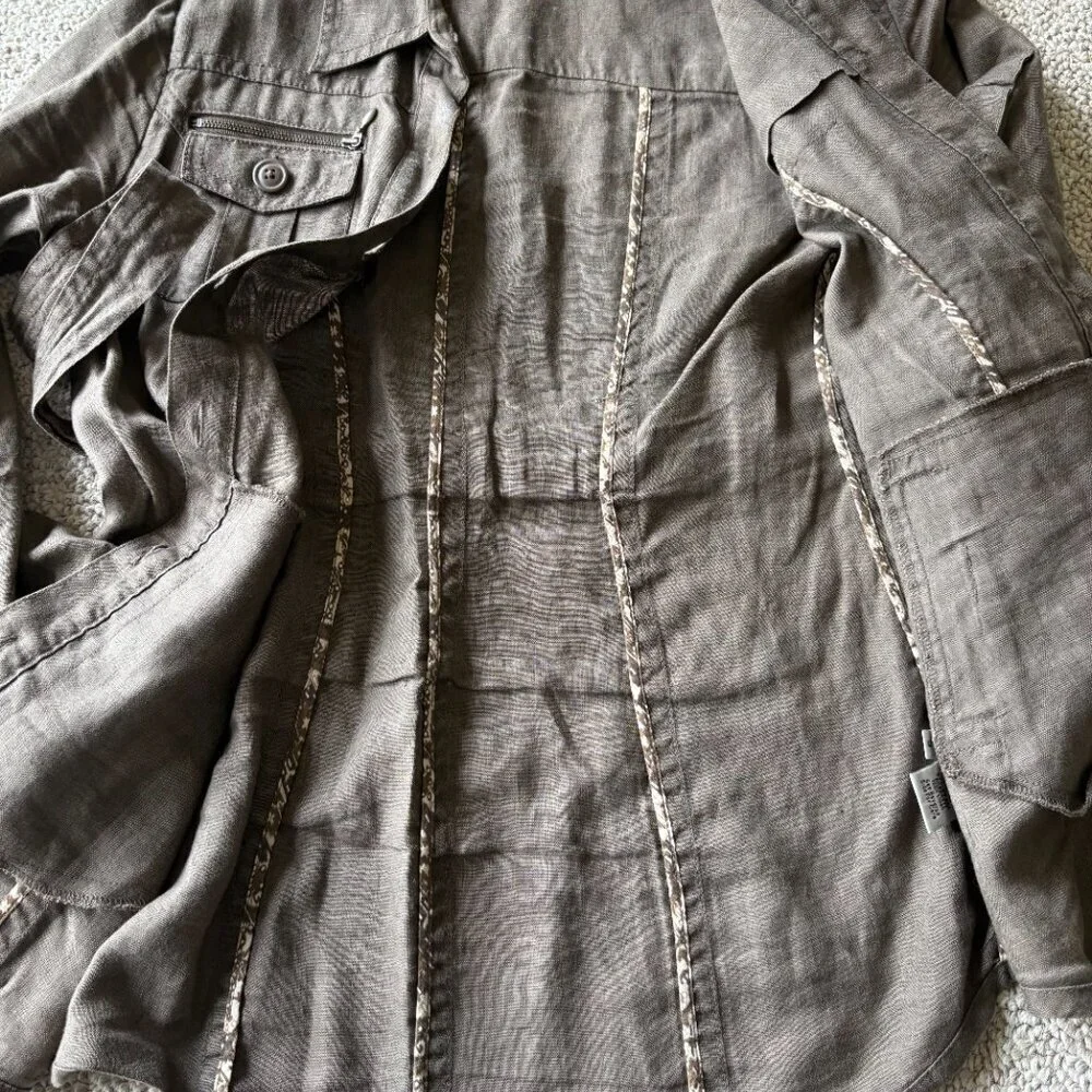 CABI Sahara Linen Utility Jacket  S Sahara Utility Field Jacket